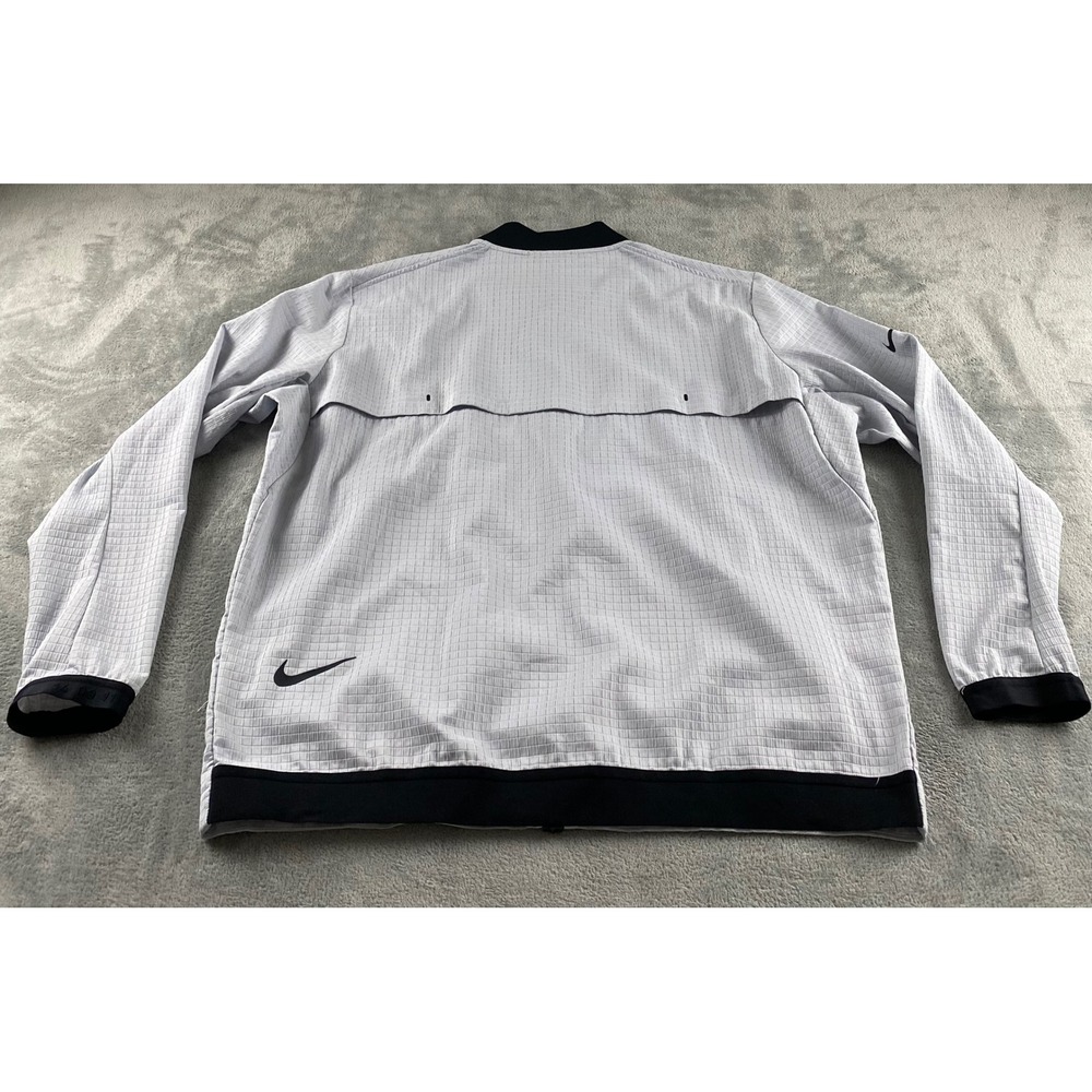 Nike Tech Pack Men XL Bomber Jacket Grey Grid Full Zip Textured Sportswear Coat - Picture 13 of 16
